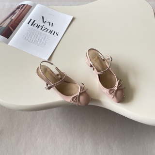 Patent Leather Bow Slingback Block-Heel Mary Janes