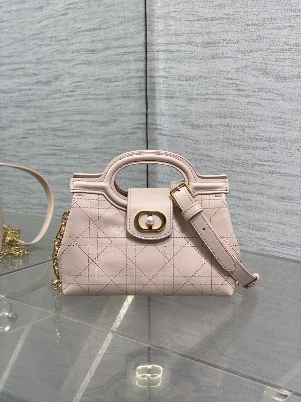 Dior Cannage Mini Handbag Pink Smooth