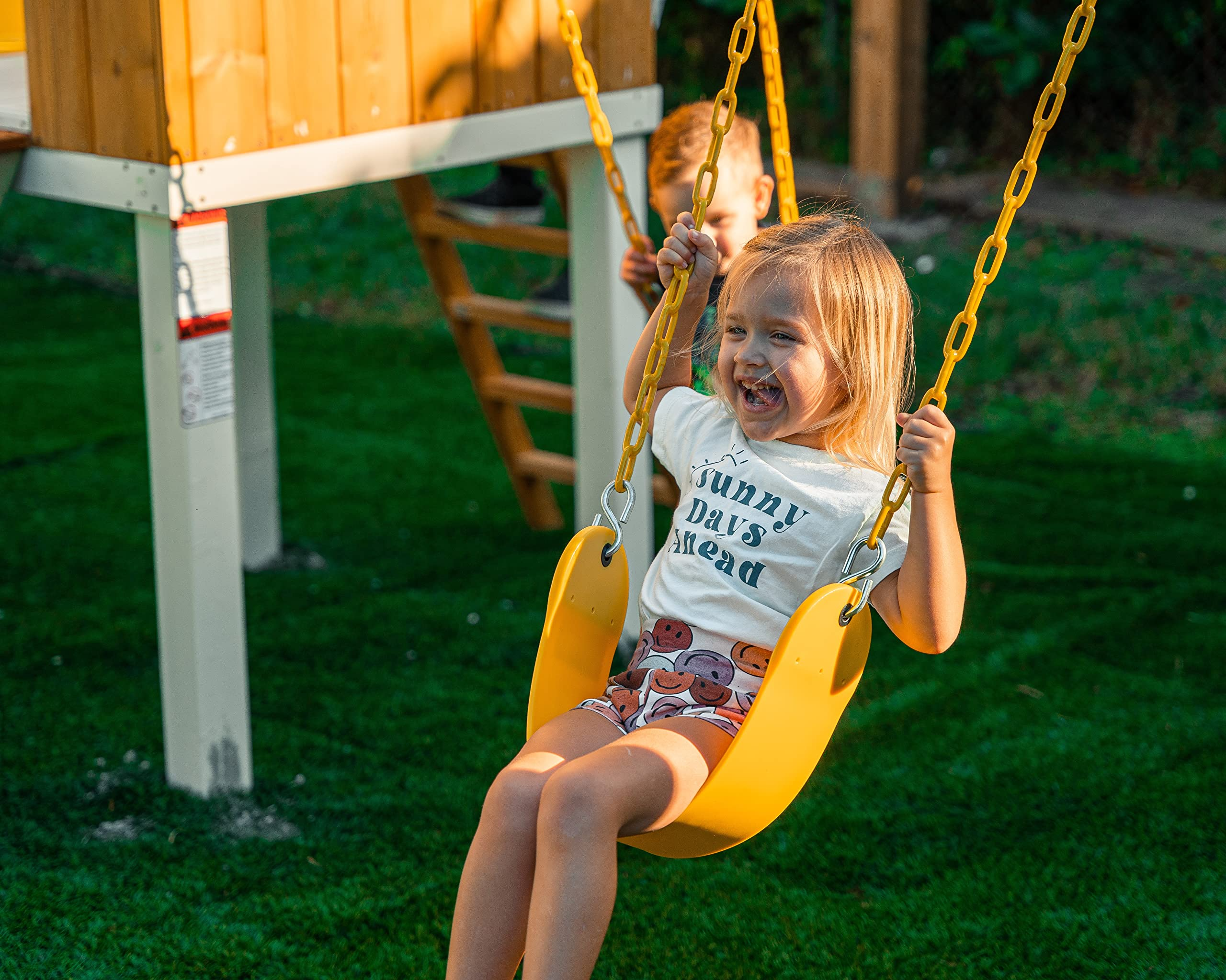 Modern Backyard Swing Set Children's Rock Climbing Wood