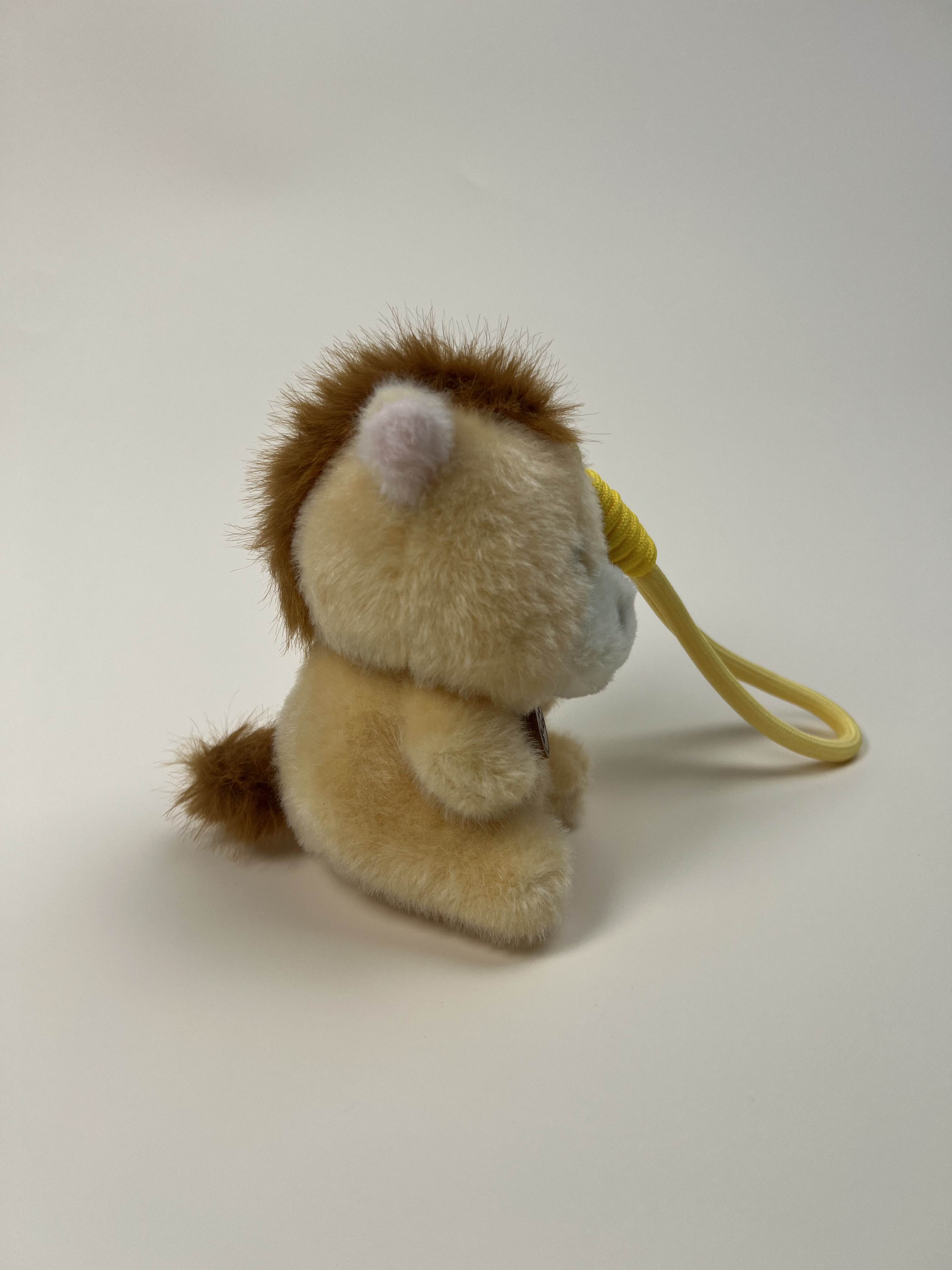 Cream-Yellow Pony Plush Keychain