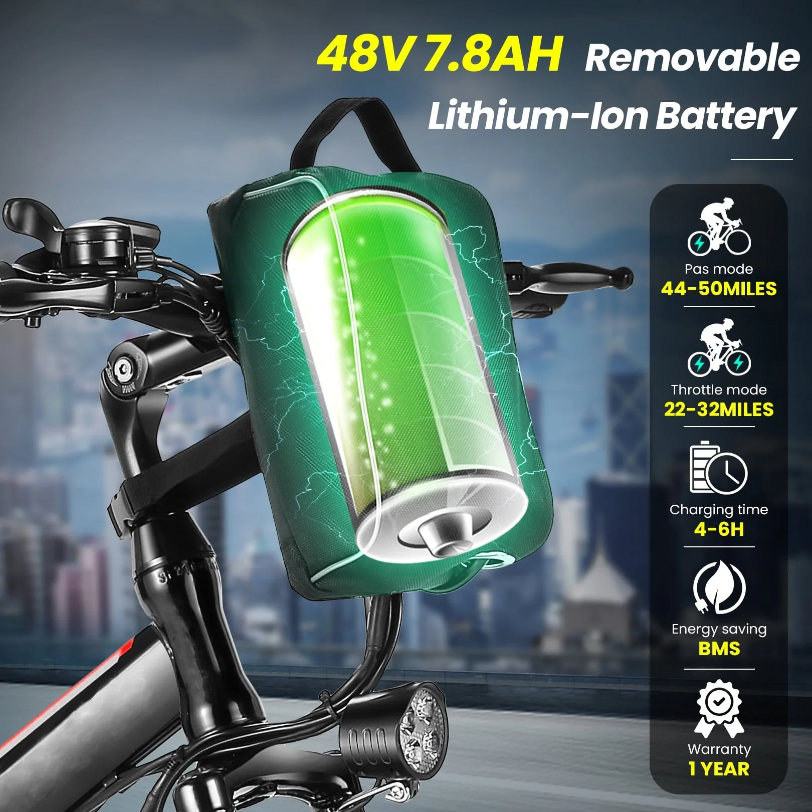 Gocio 26in Folding Electric Commuter Bike, 500W, Full Suspension