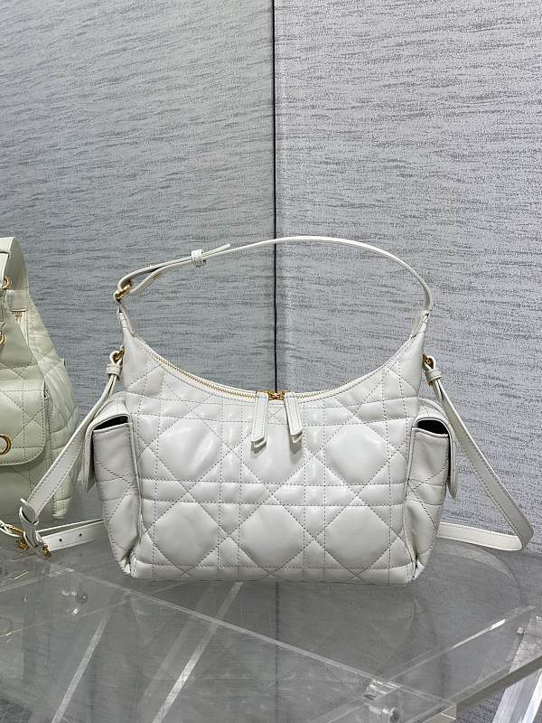Dior D-Vibe Hobo Bag Medium White