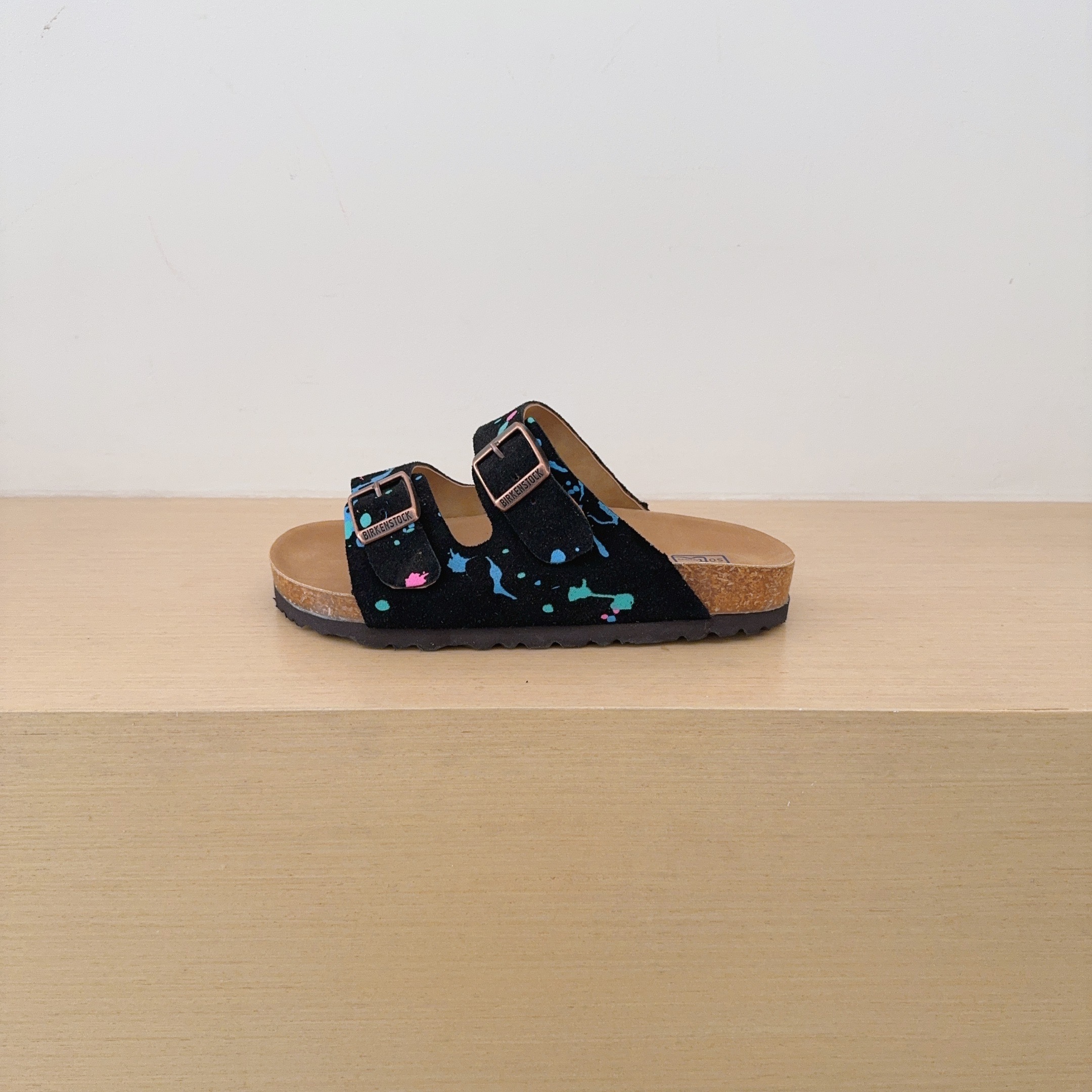 Splatter Graffiti Birken-Style Two-Strap Sandals