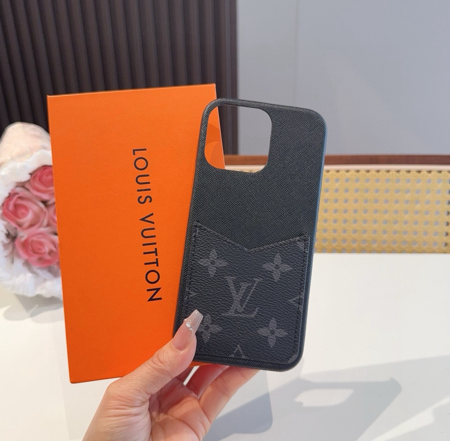 LV Classic Monogram Card Slot Phone Case