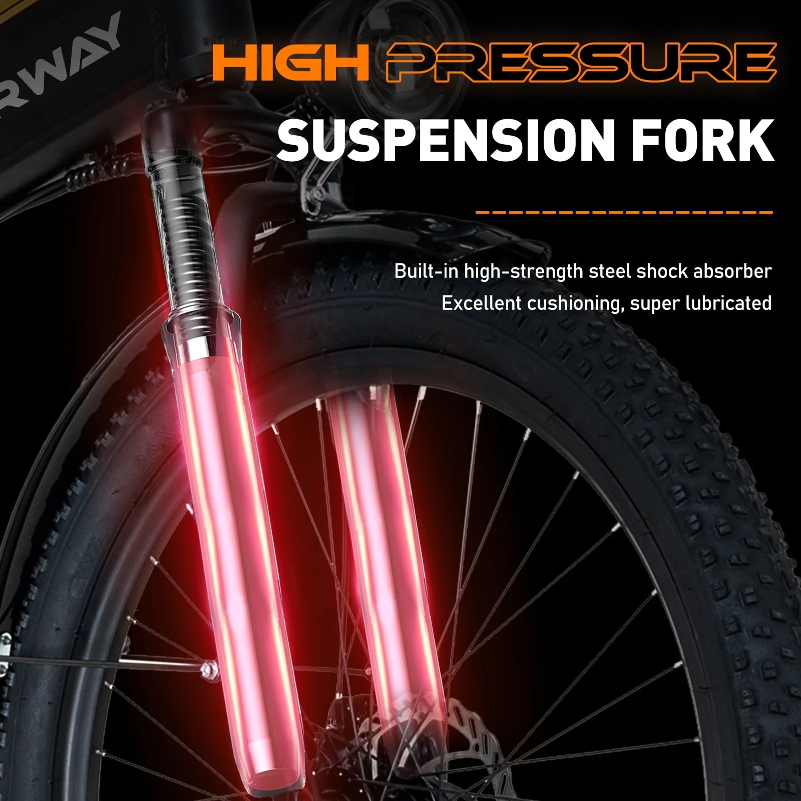 COLORWAY 26in Folding Electric Bike, 500W, 36V 12Ah
