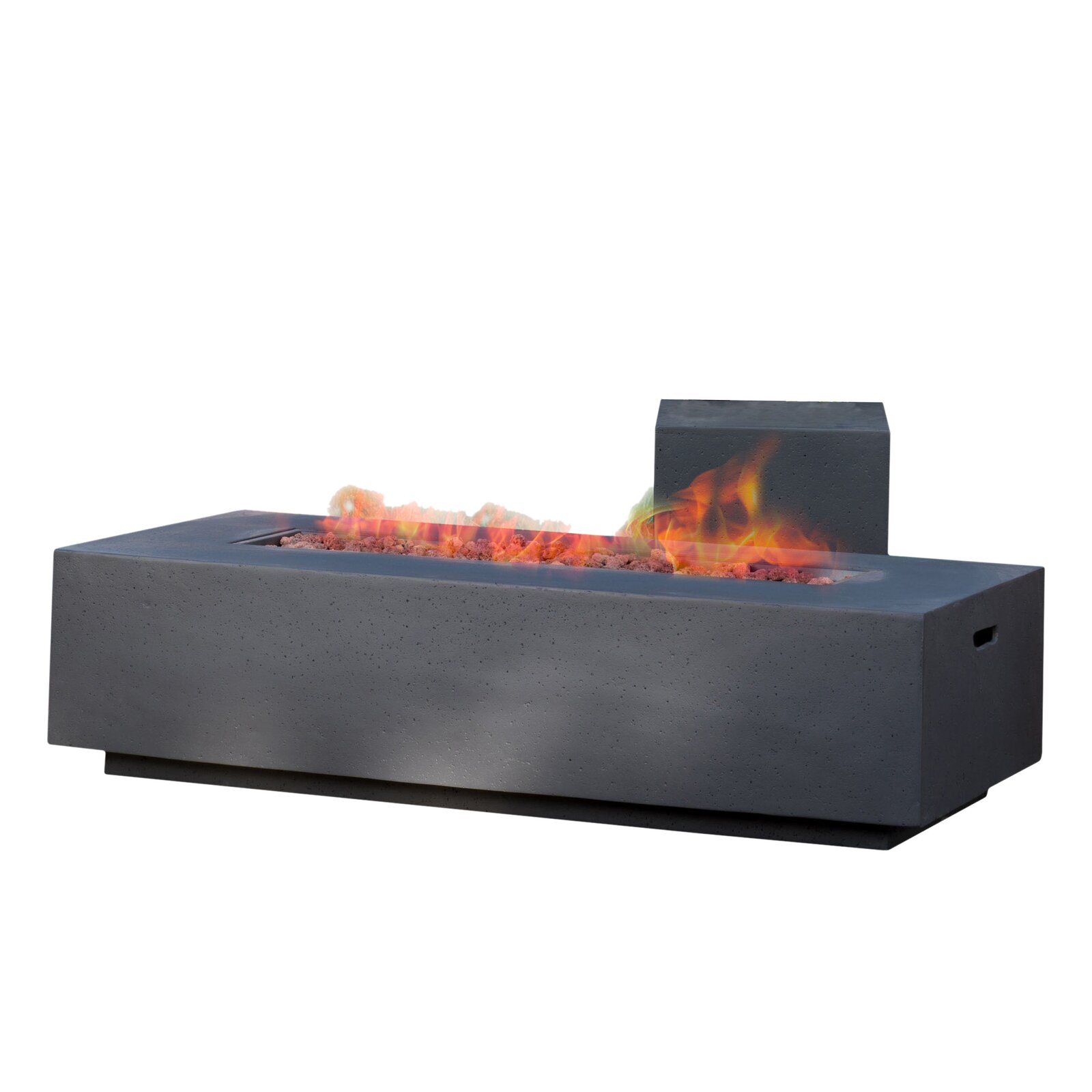 Belle 15'' H x 56'' W Concrete Propane Fire Pit Table