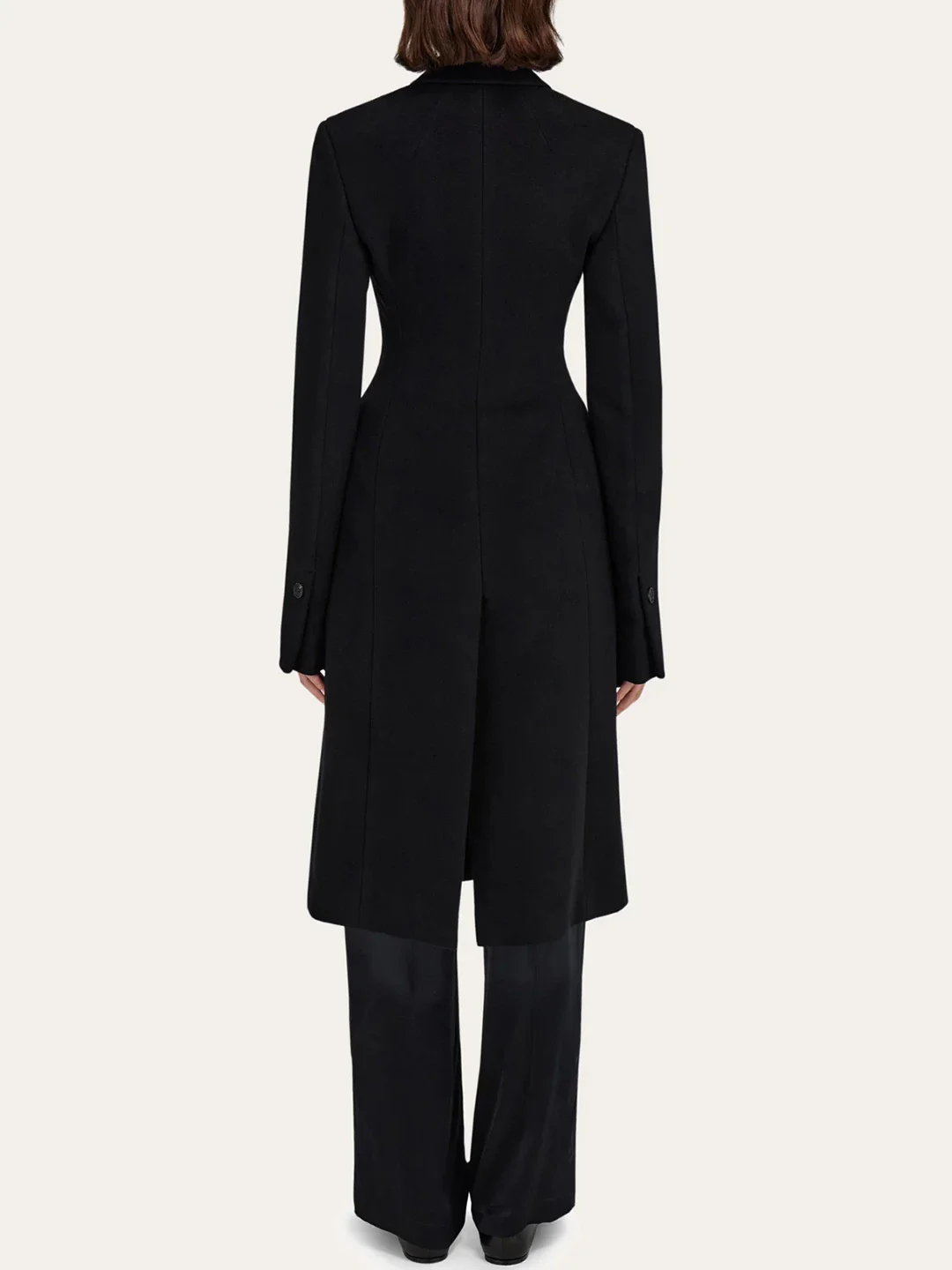 Pure color sheep woolen coat