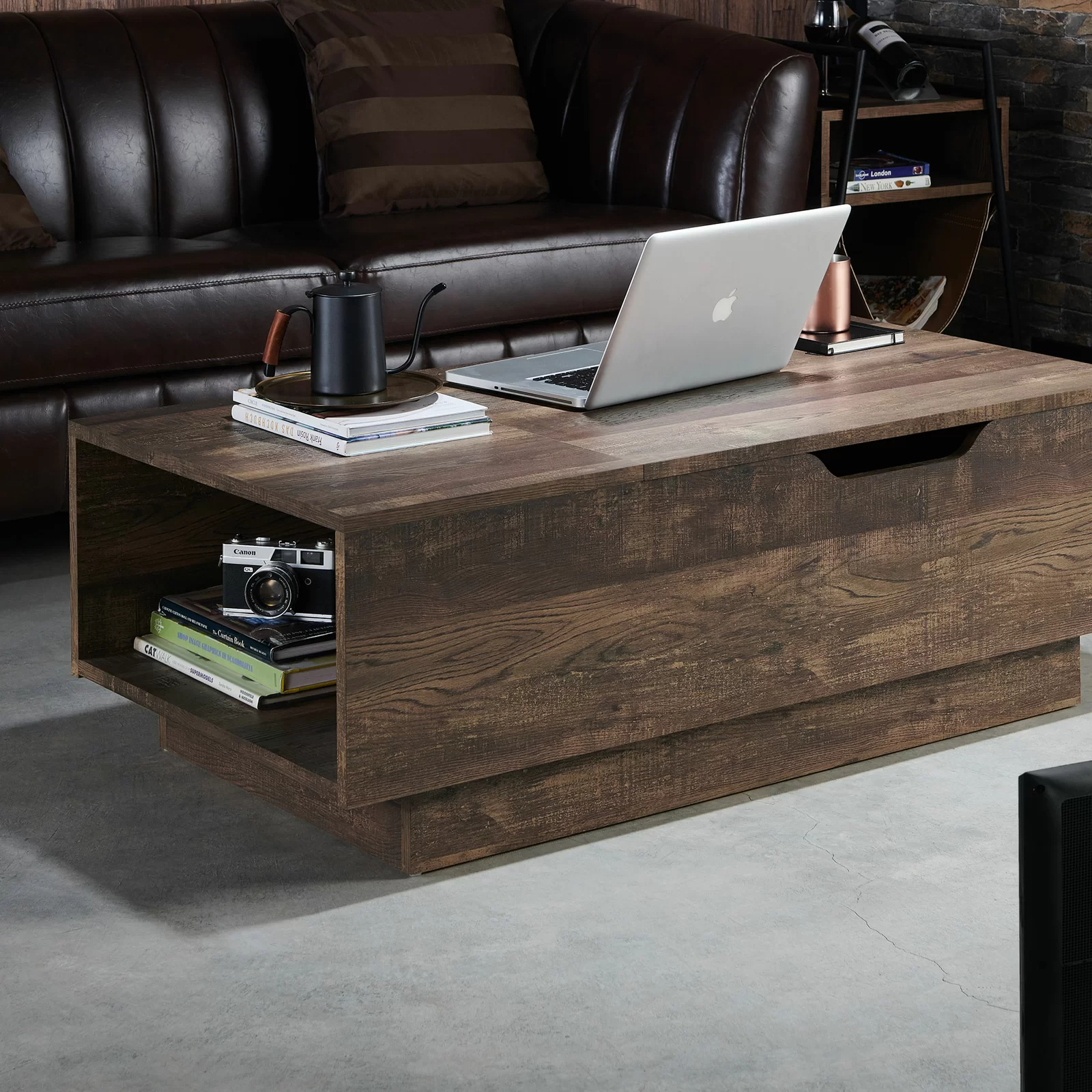 Kianna Lift Top Block Coffee Table with Storage