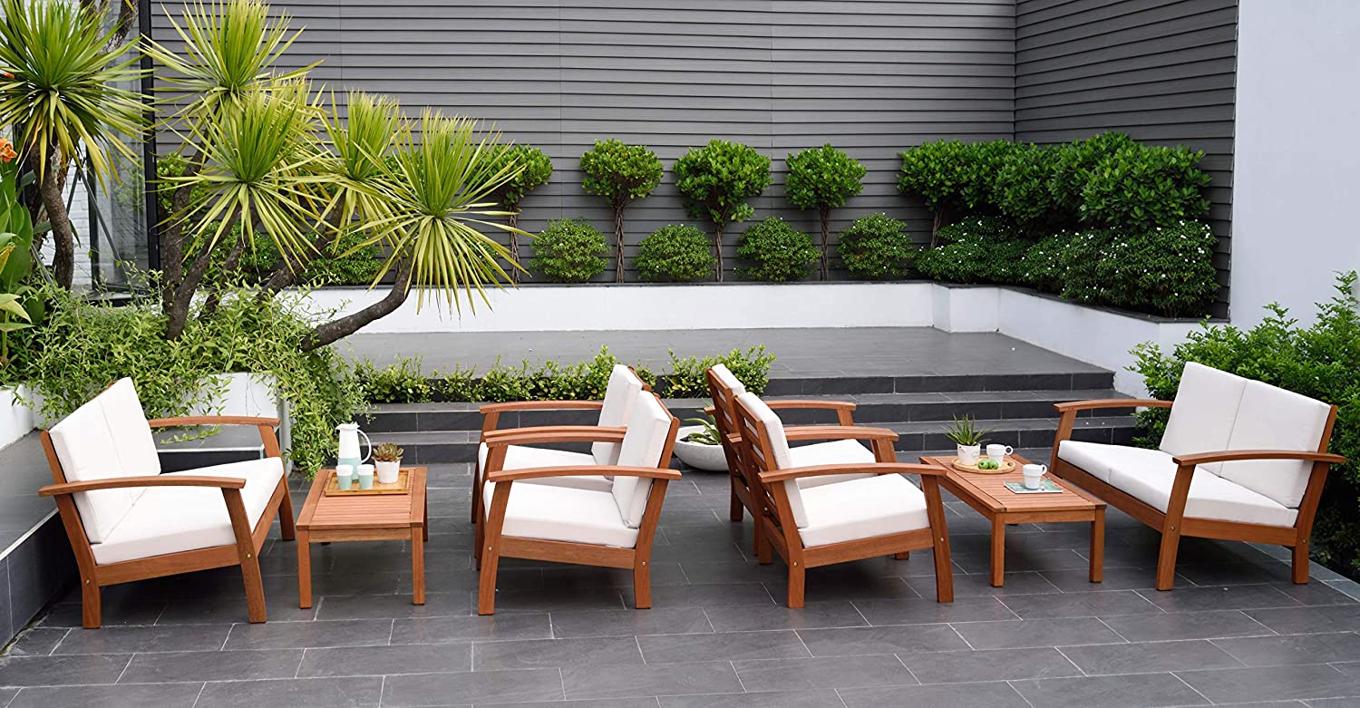 Patio 8-Pc Deluxe Conversation Set | Ideal for Indoors Outdoors