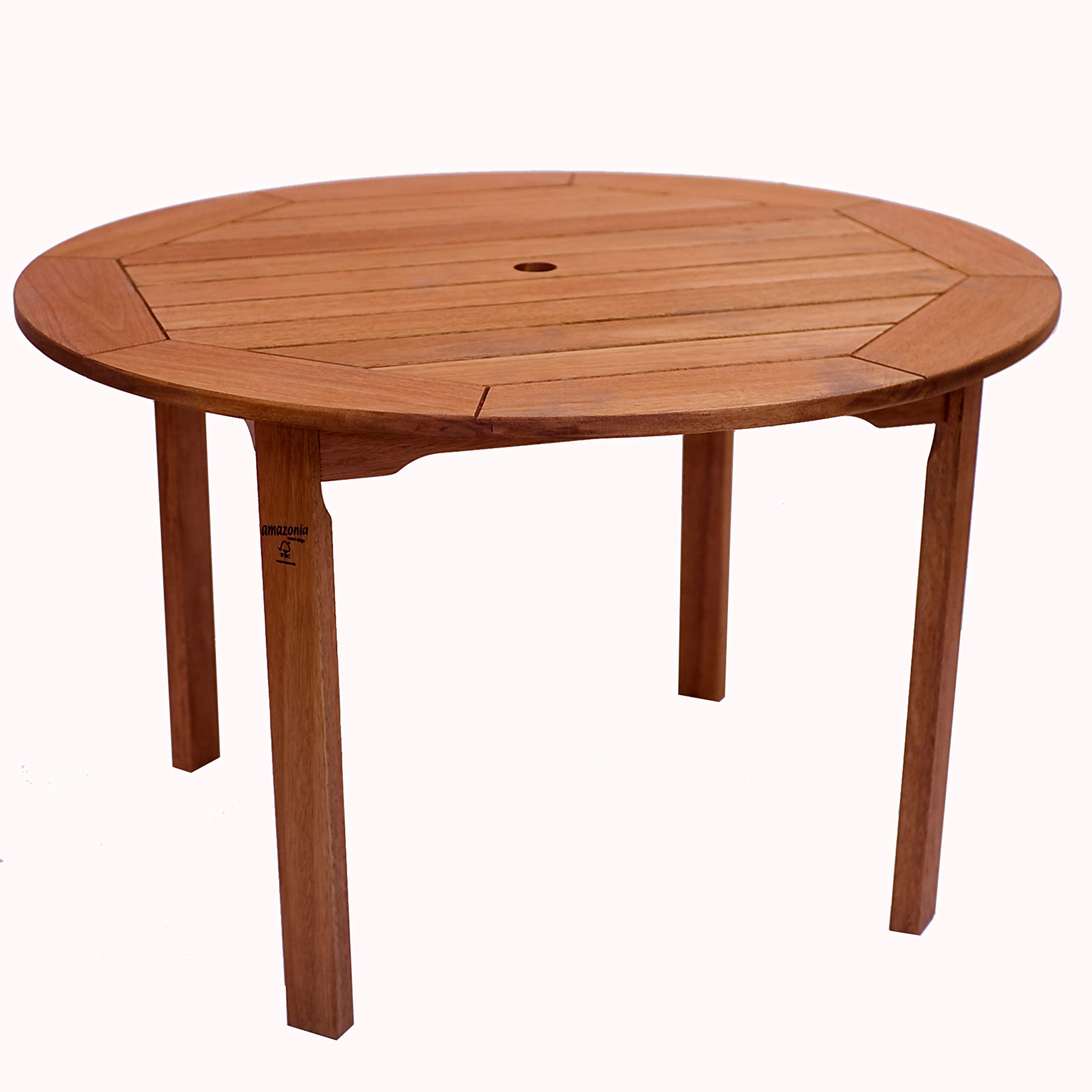 5 Piece Round Patio Dining Set | Eucalyptus Wood