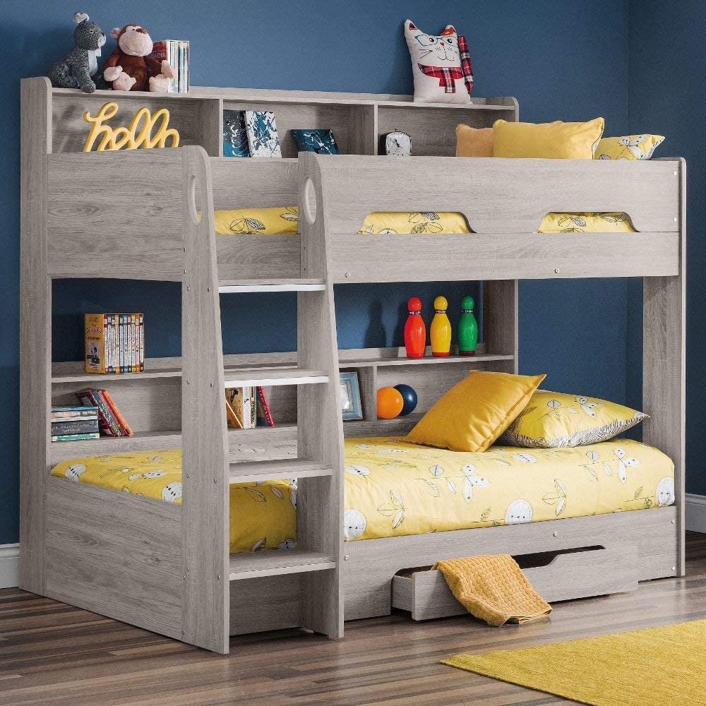 Wooden Bunk Bed with Underbed Storage Drawer
