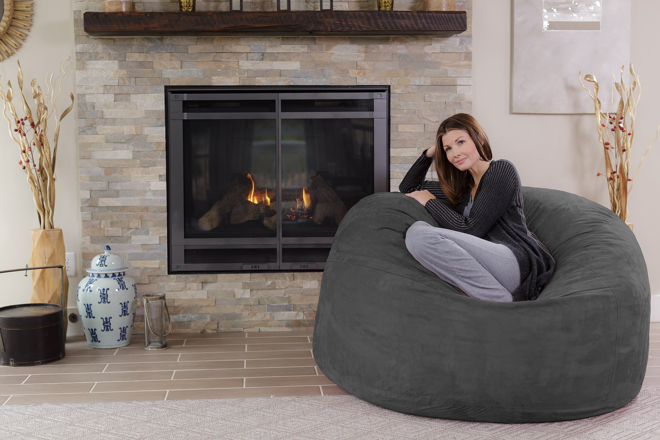 Giant 5' Memory Foam Furniture Bean Bag - Big Sofa with Soft