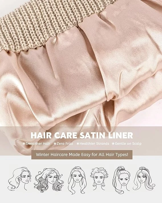 🔥Best Seller 🔥Satin Lined Beanie for Women Men