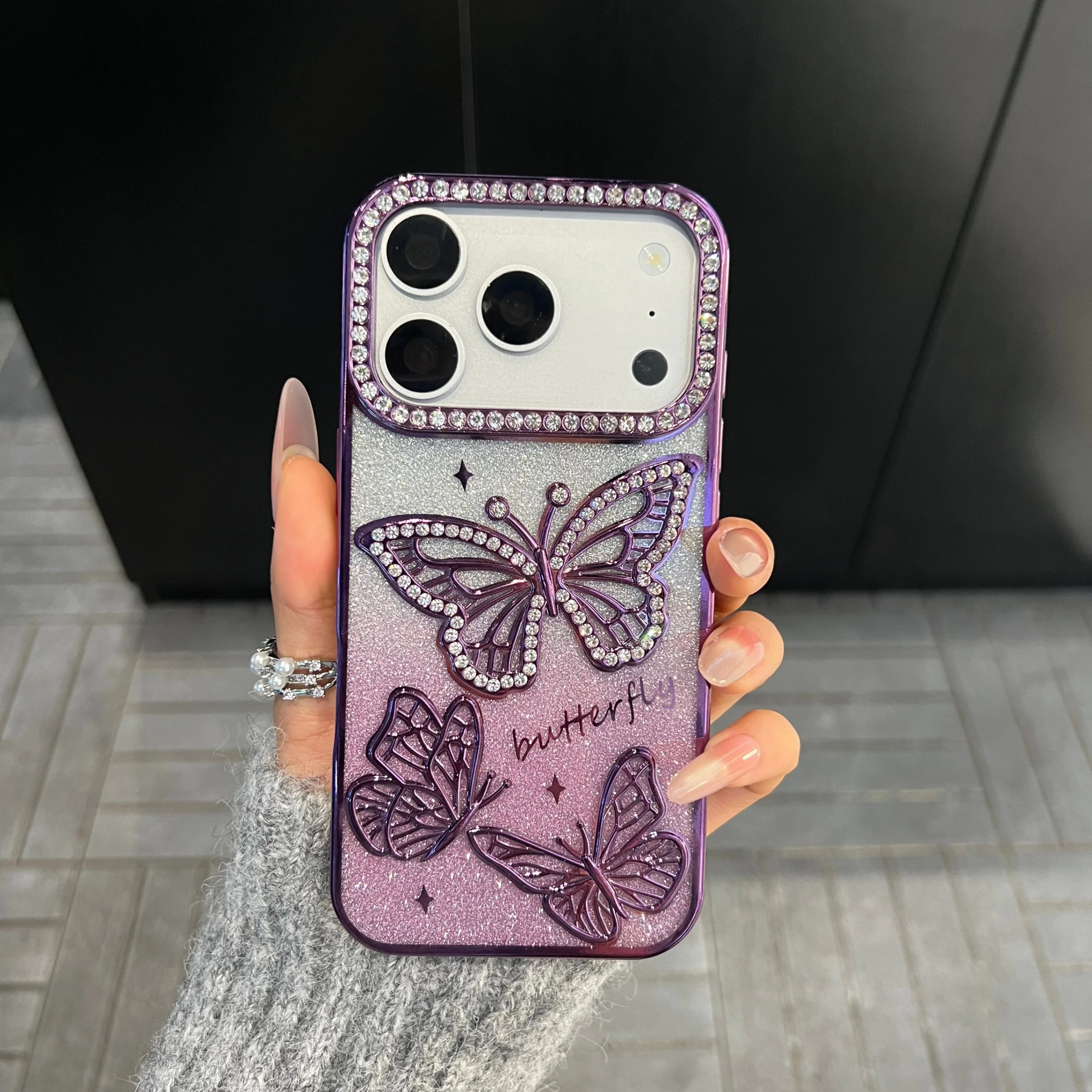 iPhone 17 Pro Max Protective Case Glitter - back view