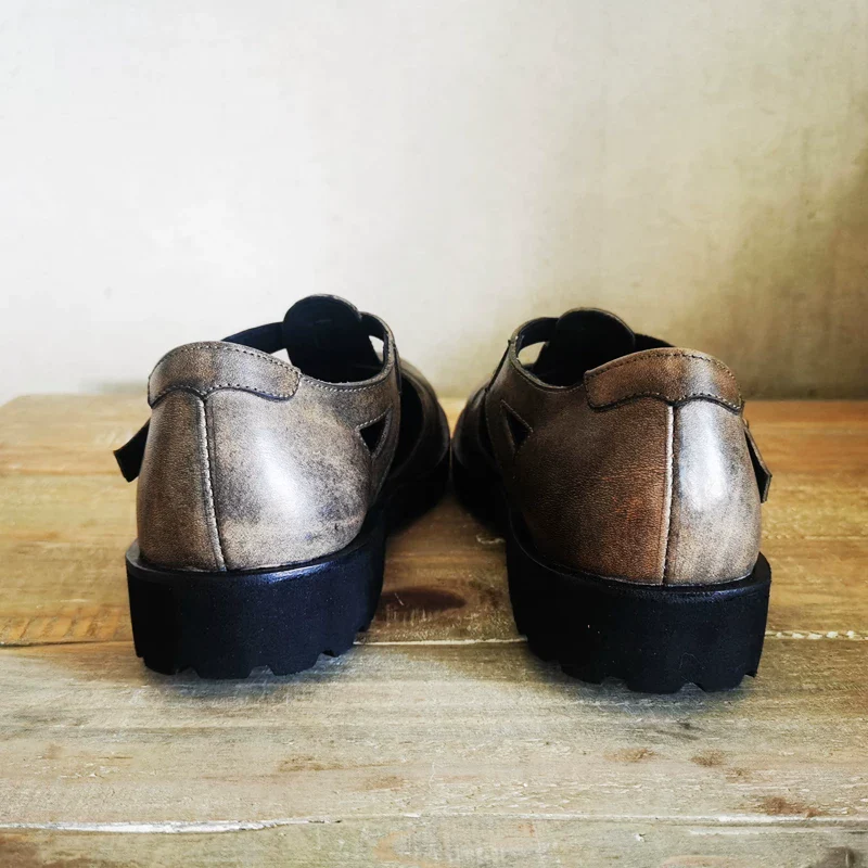 Roman cowhide distressed casual shoes