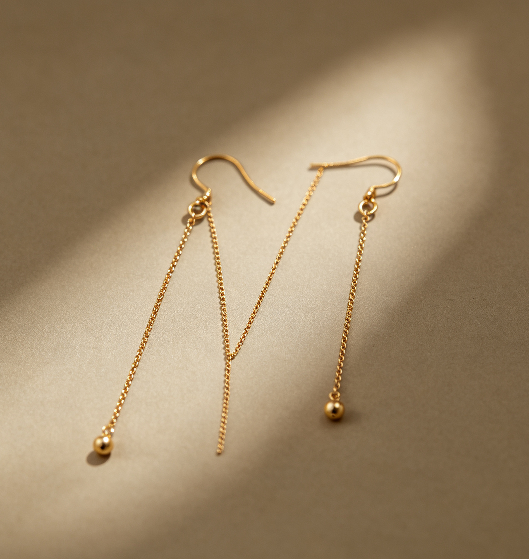 Gold Threader Drop Earrings