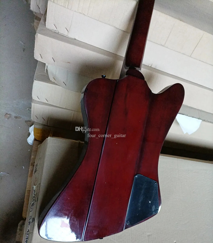 Left Hand 4 Strings Electric Bass Guitar with White Pickguard Rosewood Fretboard