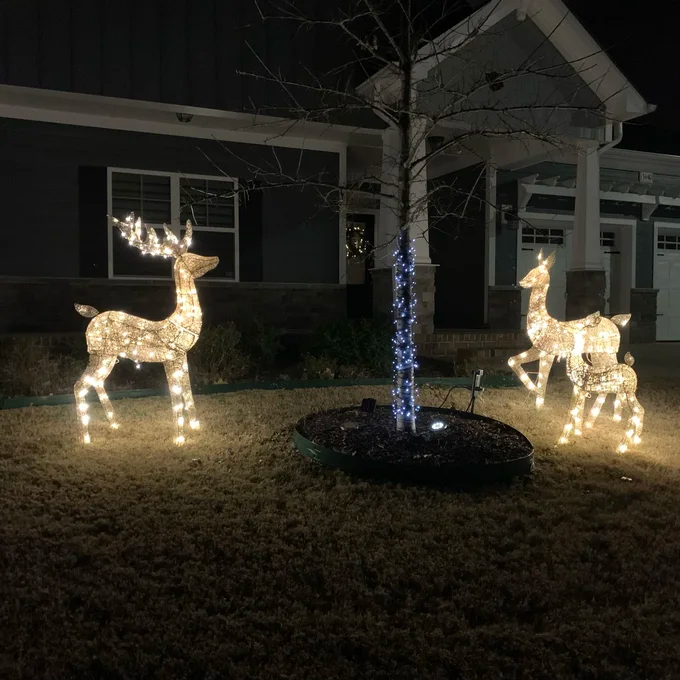 3 Piece Christmas Deer Light Display Set