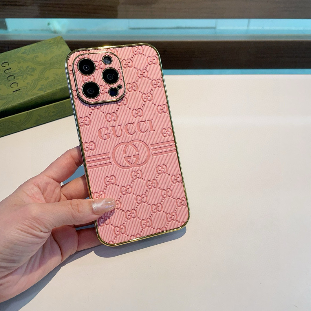 Gucci Electroplated Side Embossed Phone Case | Full Coverage Precision Cutout