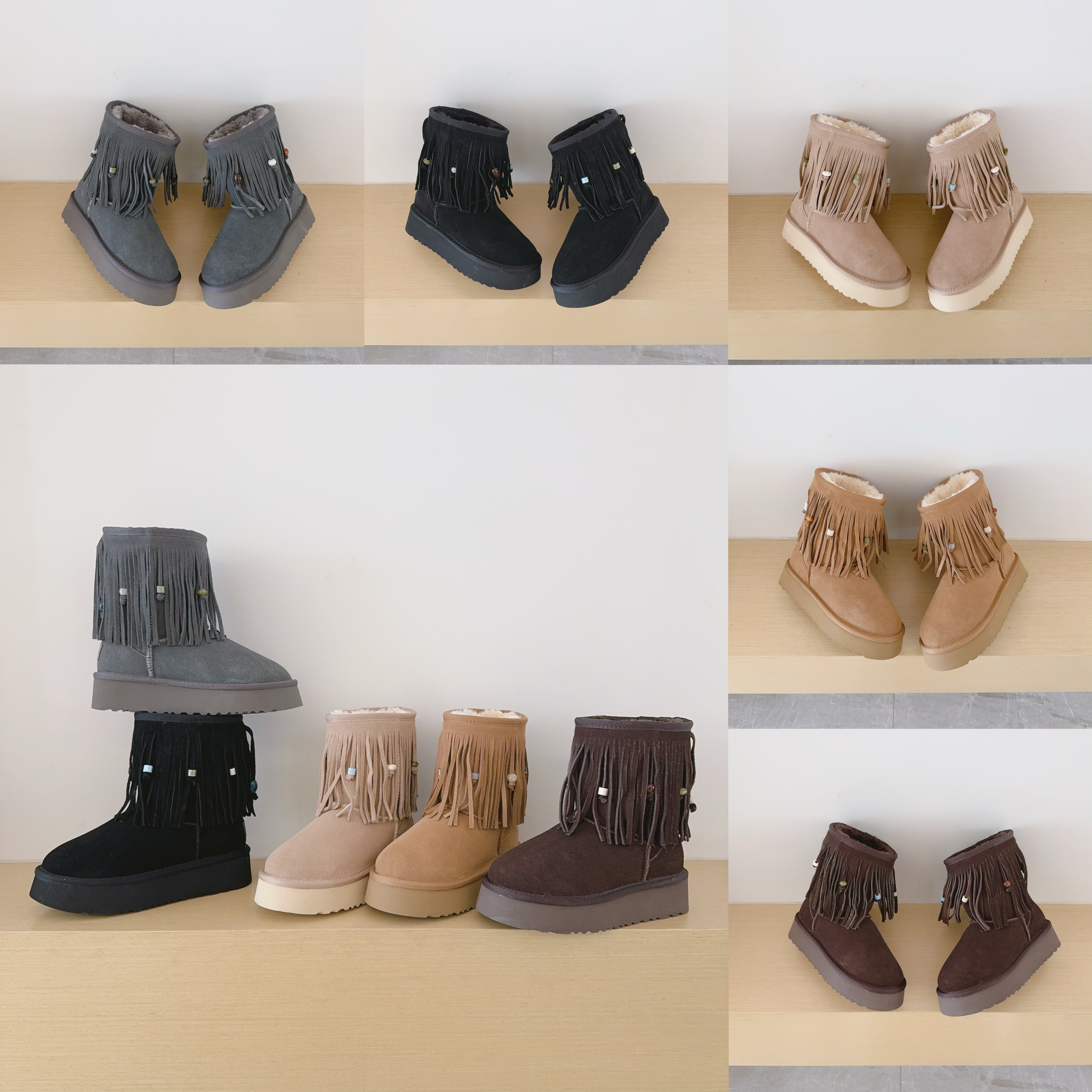 Tassel Mid-Calf Boots Platform