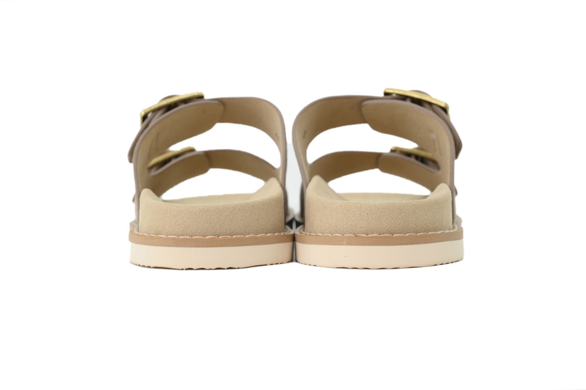 Brunello Cucinelli Suede Slide Sandals Beige