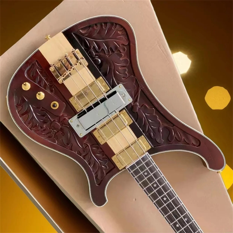 Hot Sale Bass Guitar Lemmy Kilmister Matte Carved Top Electric Bass 4 strings