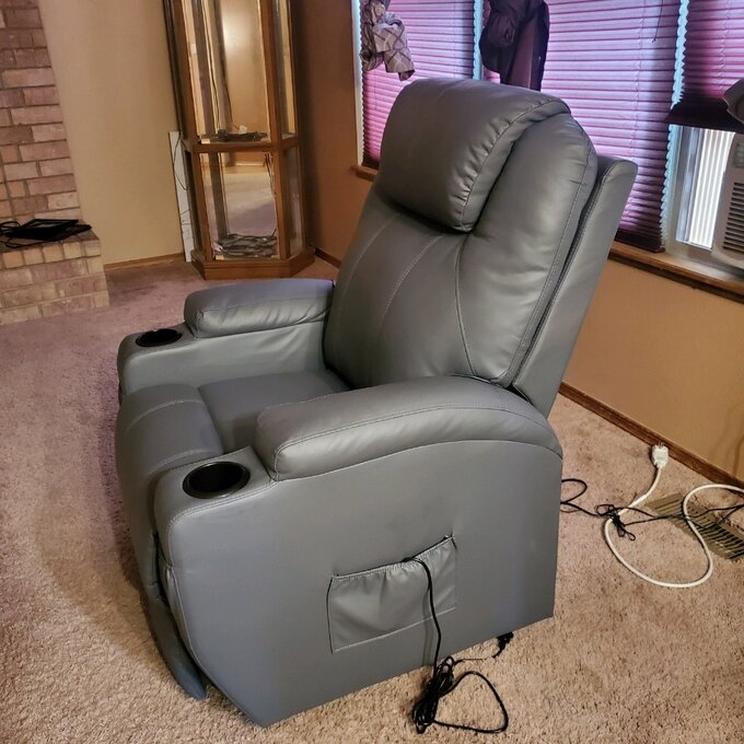 Faux Leather Power Lift Recliner Chair with Massage and Heating