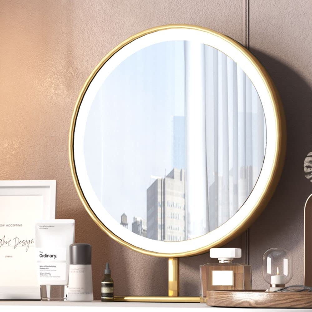 Modern Makeup Vanity Table with LED Lighted Mirror