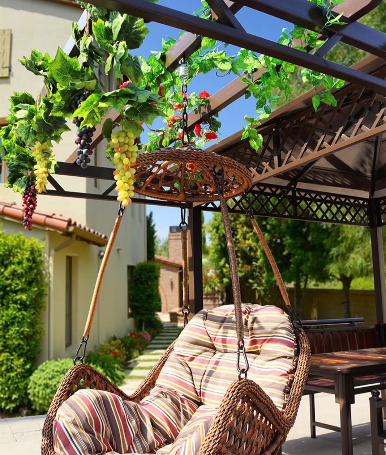 Outdoor gazebo hanging chair villa garden antiseptic wood