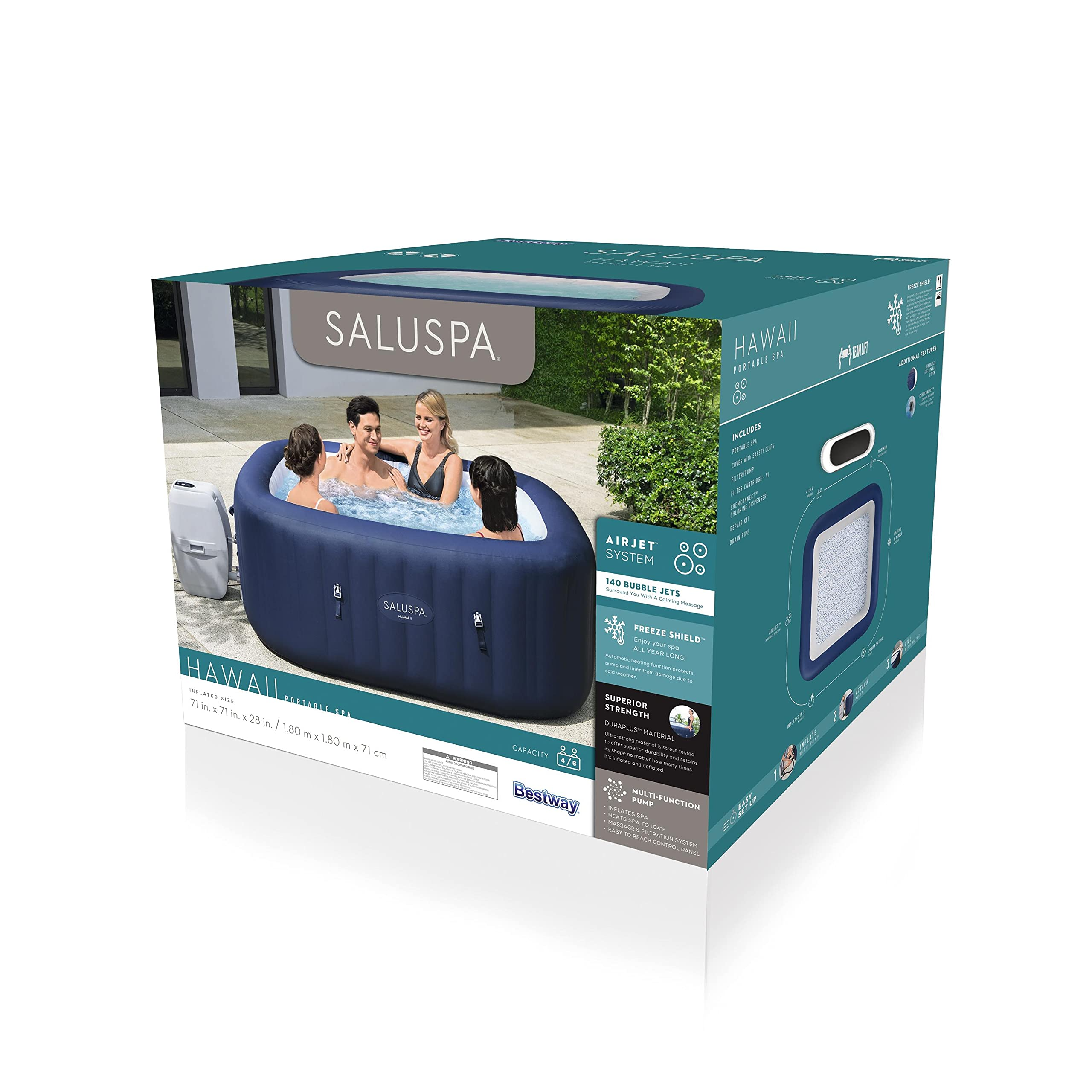 71-Inch x 26-Inch 6 Person Inflatable Hot Tub Spa