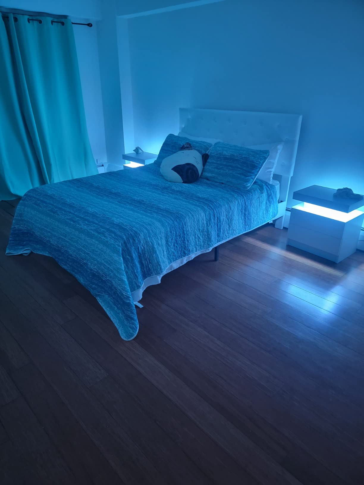 Nightstand Set of 2 LED Nightstand with 2 Drawers