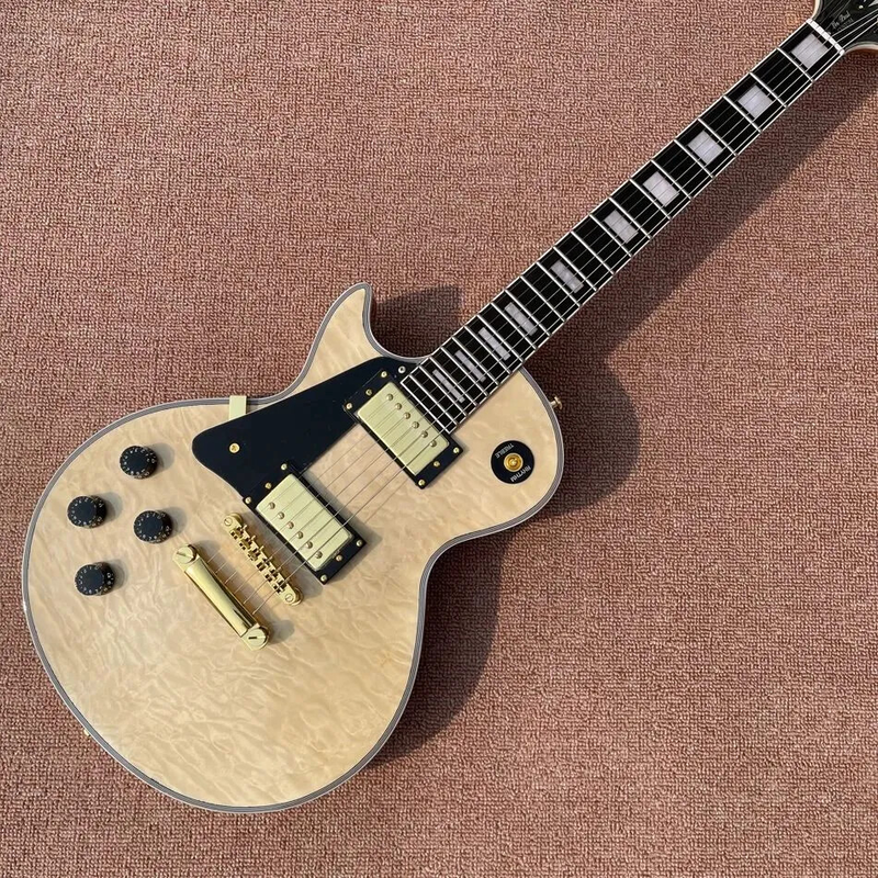 Left Hand Electric Guitar, Nature Flame Maple Top, Rosewood Fingerboard