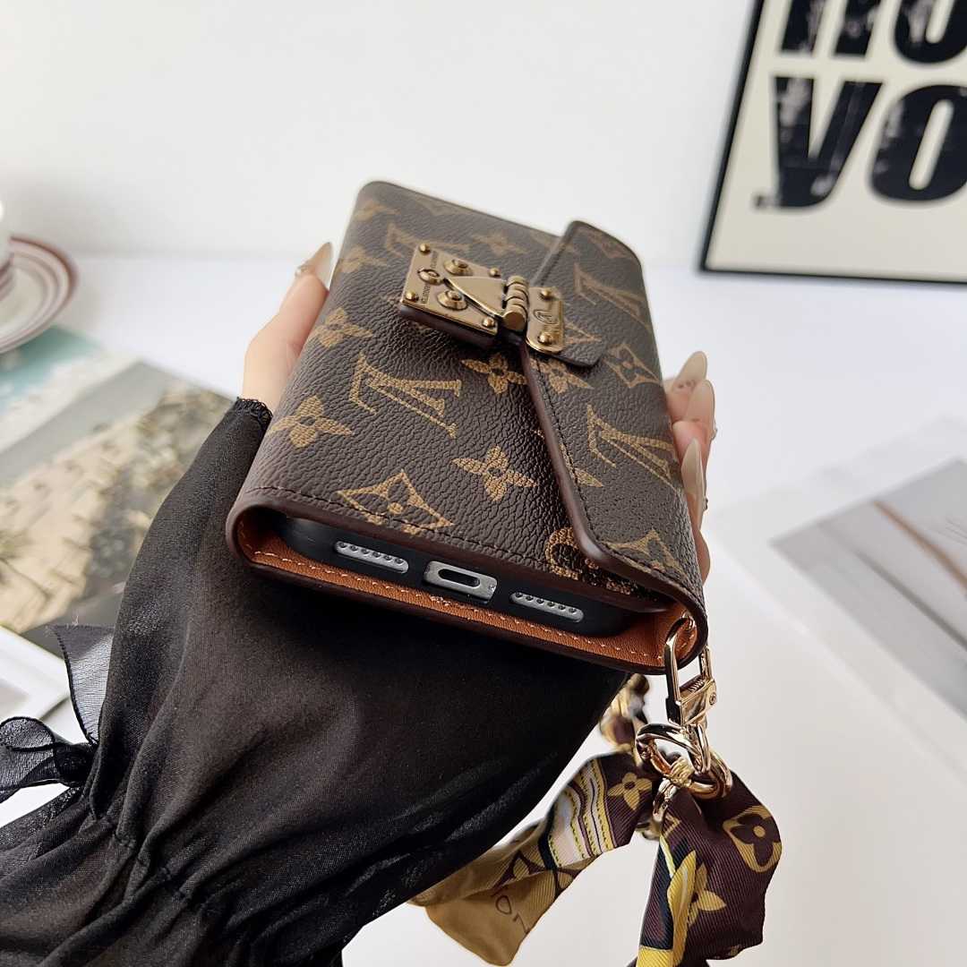 Louis Vuitton & Gucci Luxury Monogram Wallet Crossbody Phone Purse Case