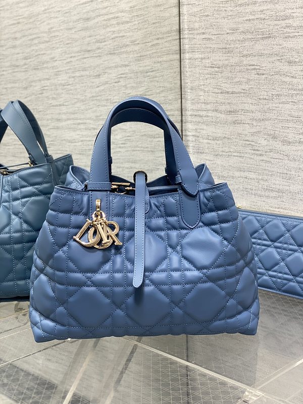 Dior Toujours Tote Bag Medium Blue Cannage