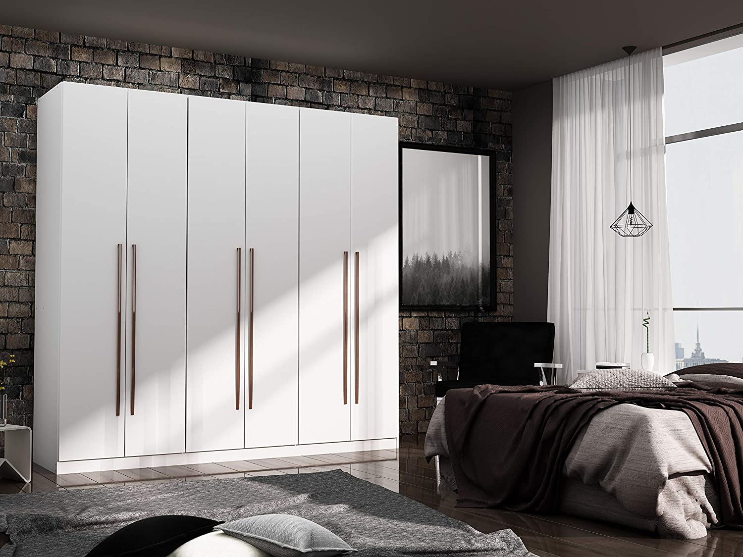 Gramercy Contemporary Modern Freestanding Wardrobe Armoire Closet