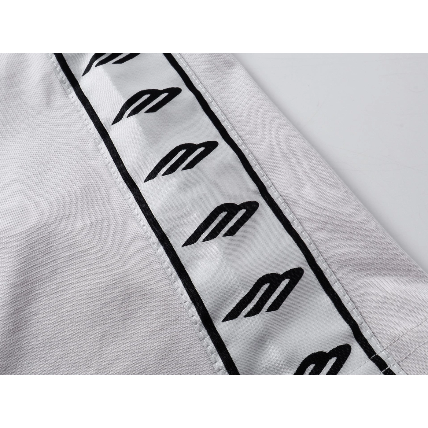 Balenciaga Washed & Distressed T-Shirt With 3B Artistic Webbing Accents Sleeves Black/Grey