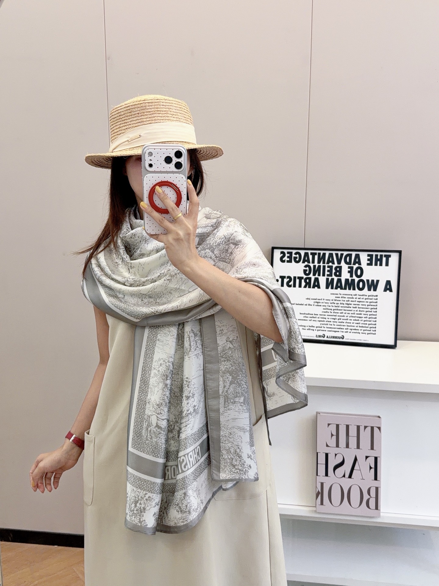 Dior Toile Print Scarf Grey and Navy 90 x 180 cm product images