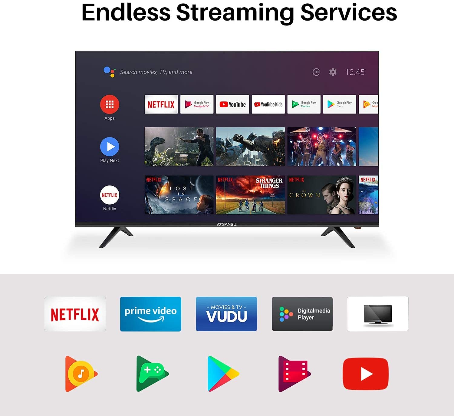 55" UHD HDR Smart TV Television with Google Assistant (Voice