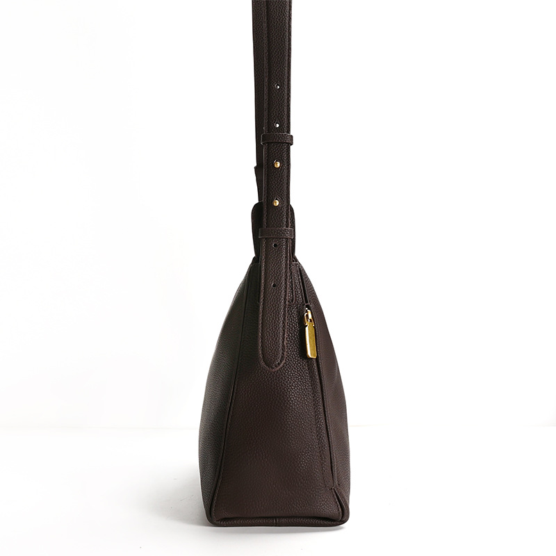 Luxury Dark Brown Leather Hobo Bag