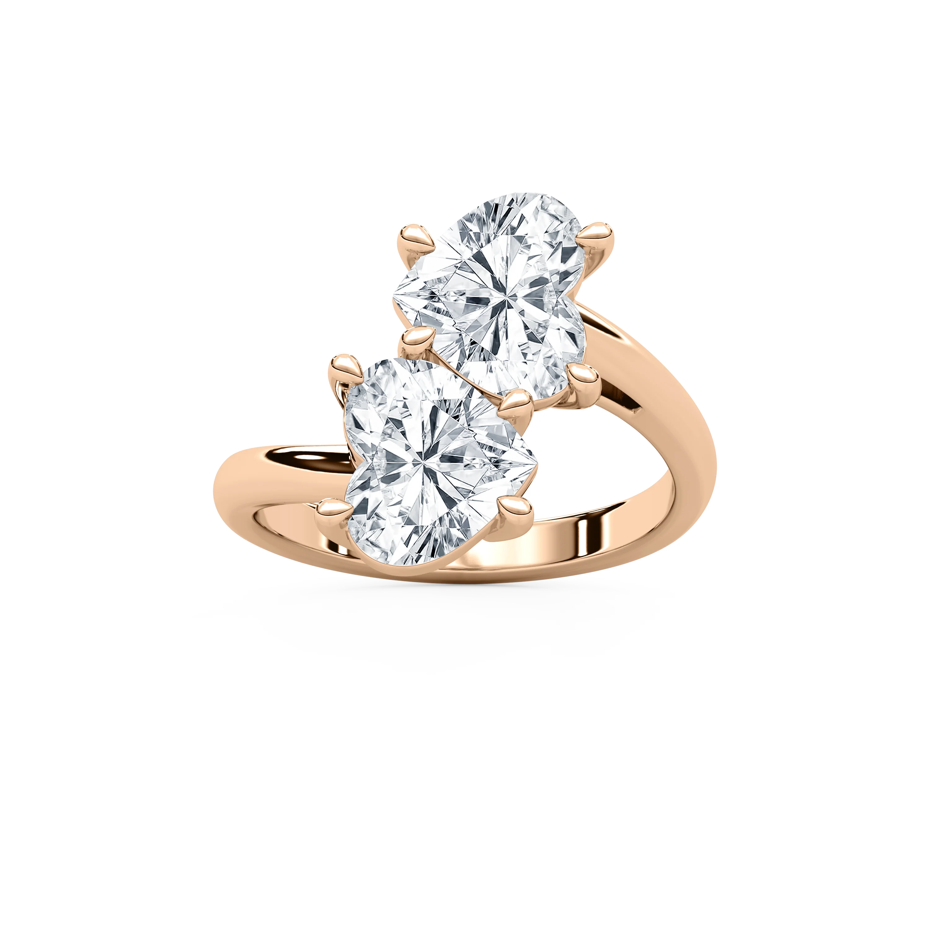 Milani 4 ctw Heart Lab Grown Diamond Toi et Moi Engagement Ring