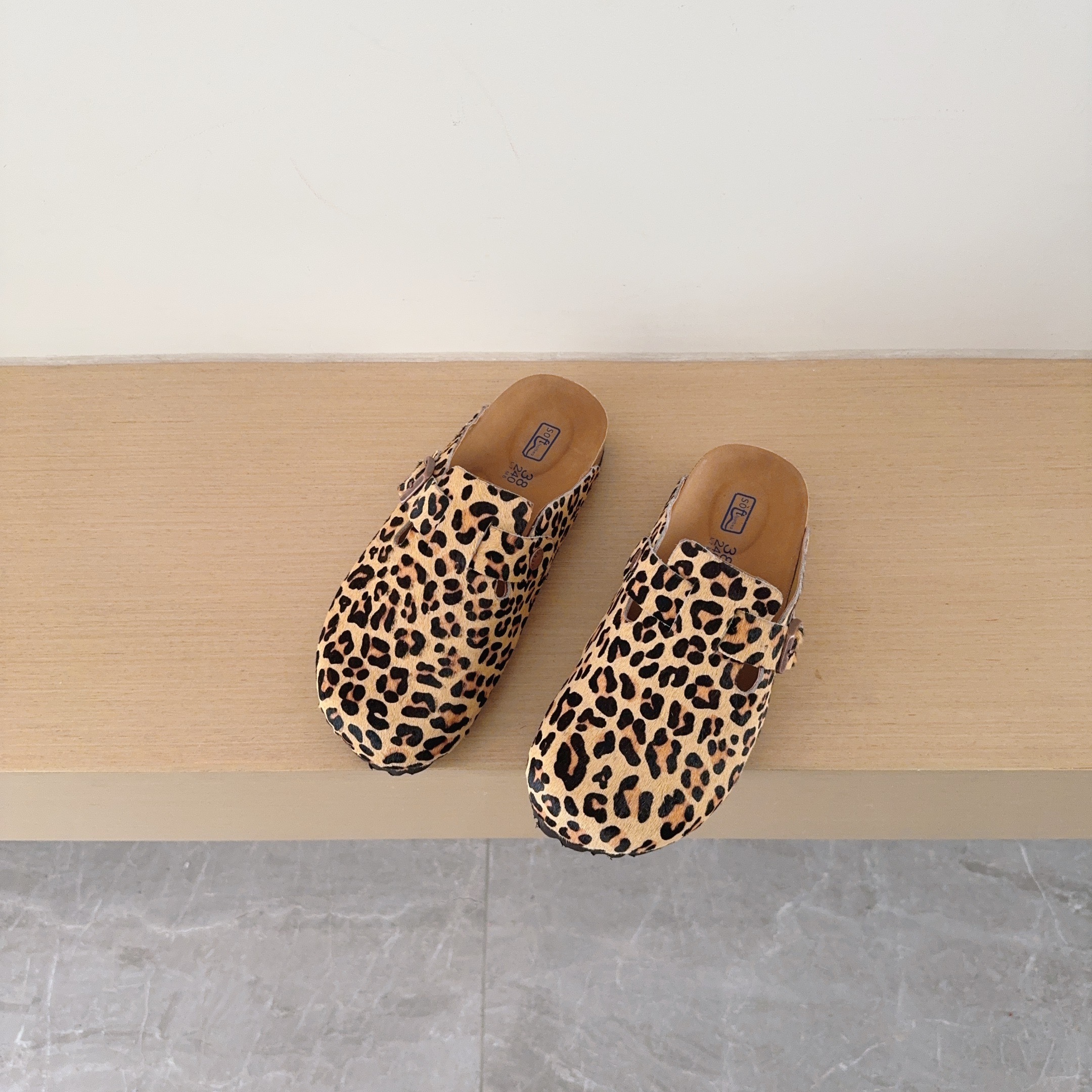 Leopard Print Birken-Style Clogs