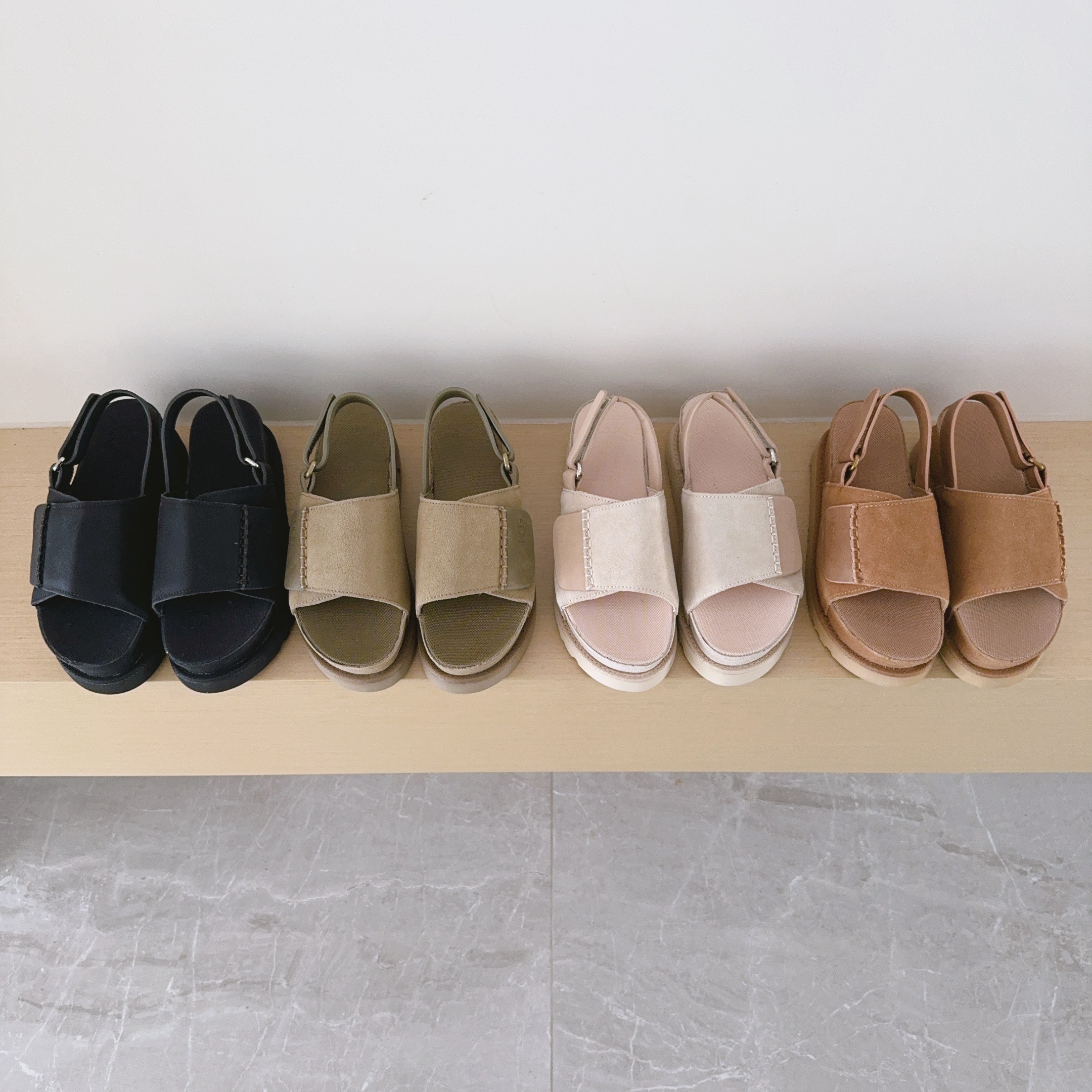 Wide Hook-And-Loop Backstrap Sandals