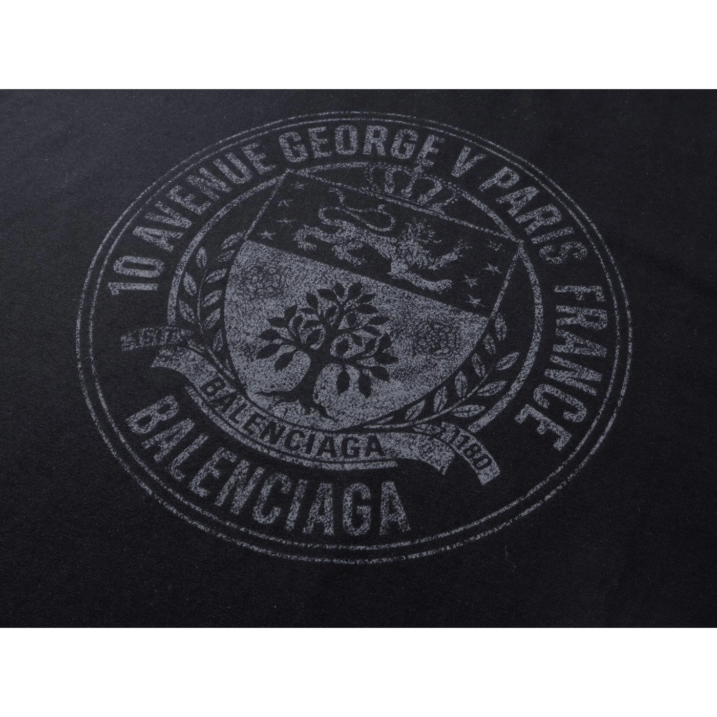 Balenciaga Retro Badge Icon Print T-Shirt Black/Gray