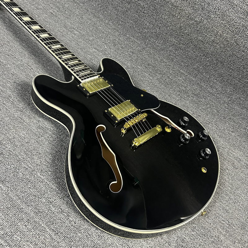Great Black Electric Guitar Rosewood Fingerboard Maple Body 22 Tone Position Top