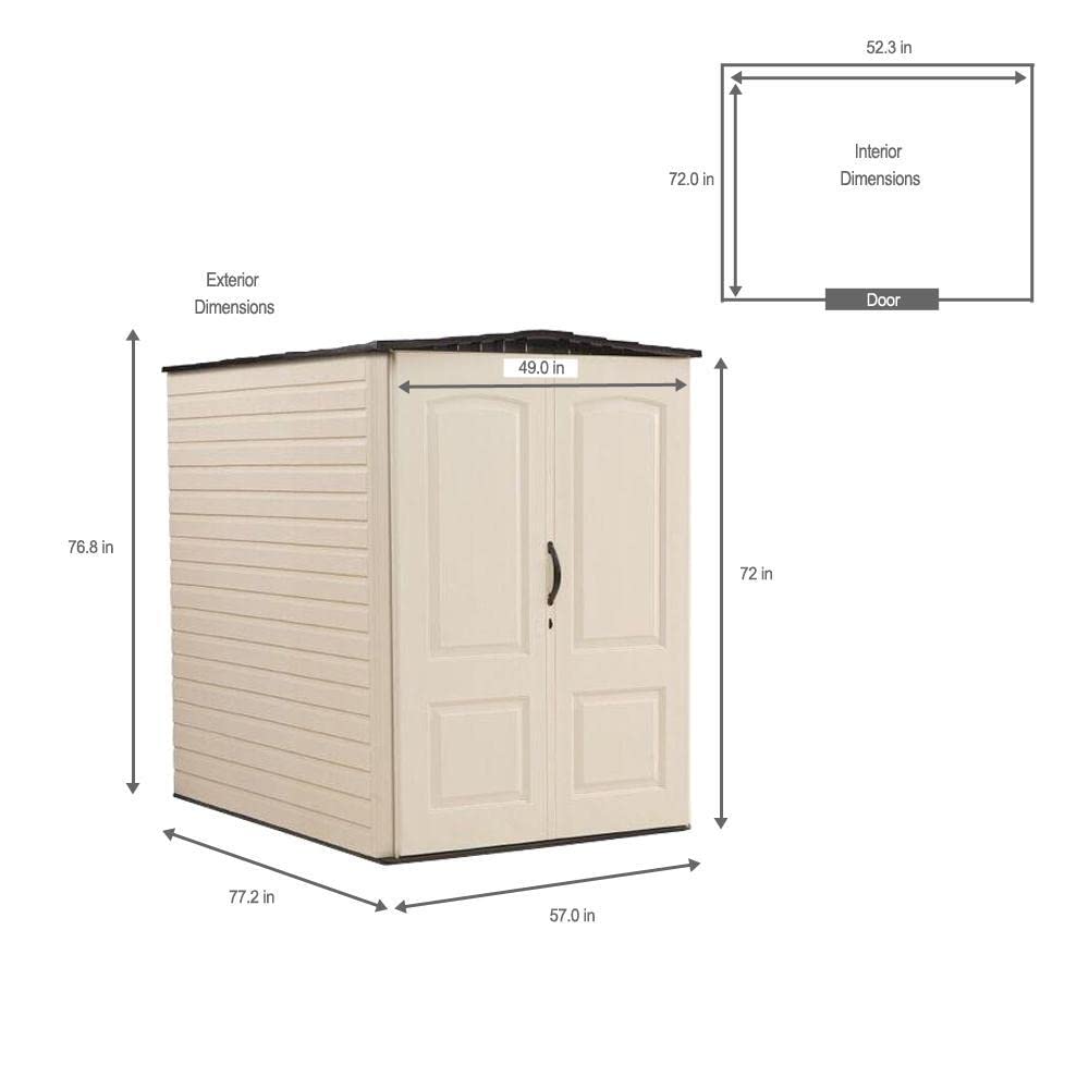 Large Plastic Vertical Resin Weather Resistant Storage Shed
