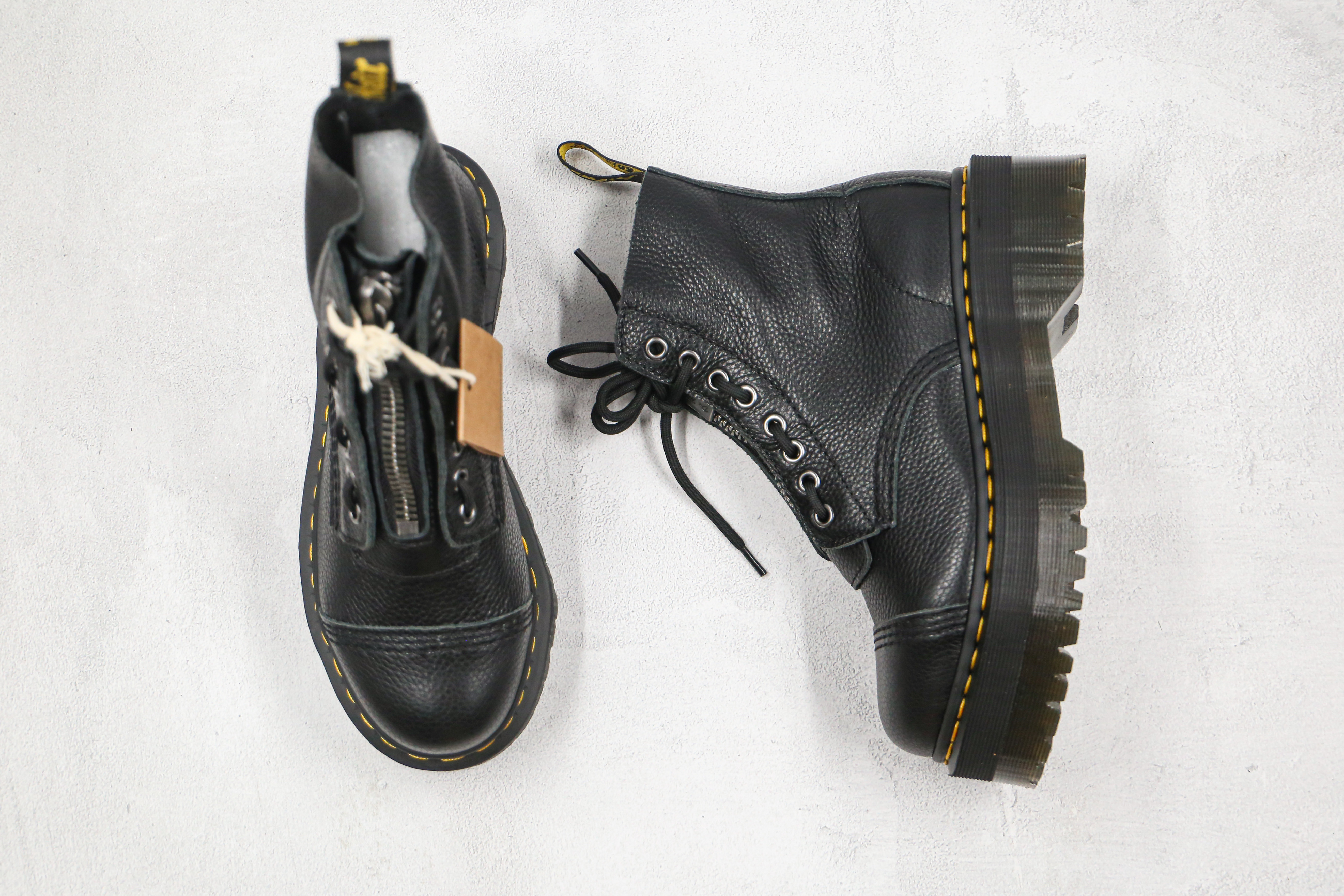 Dr. Martens Pebbled Leather Platform Zip 8-Eye Boots