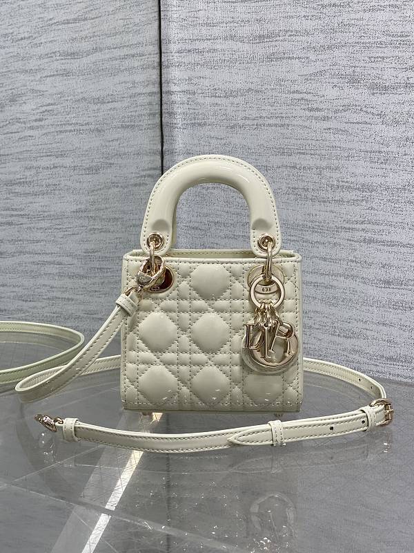 Dior Lady Mini White Cannage Bag