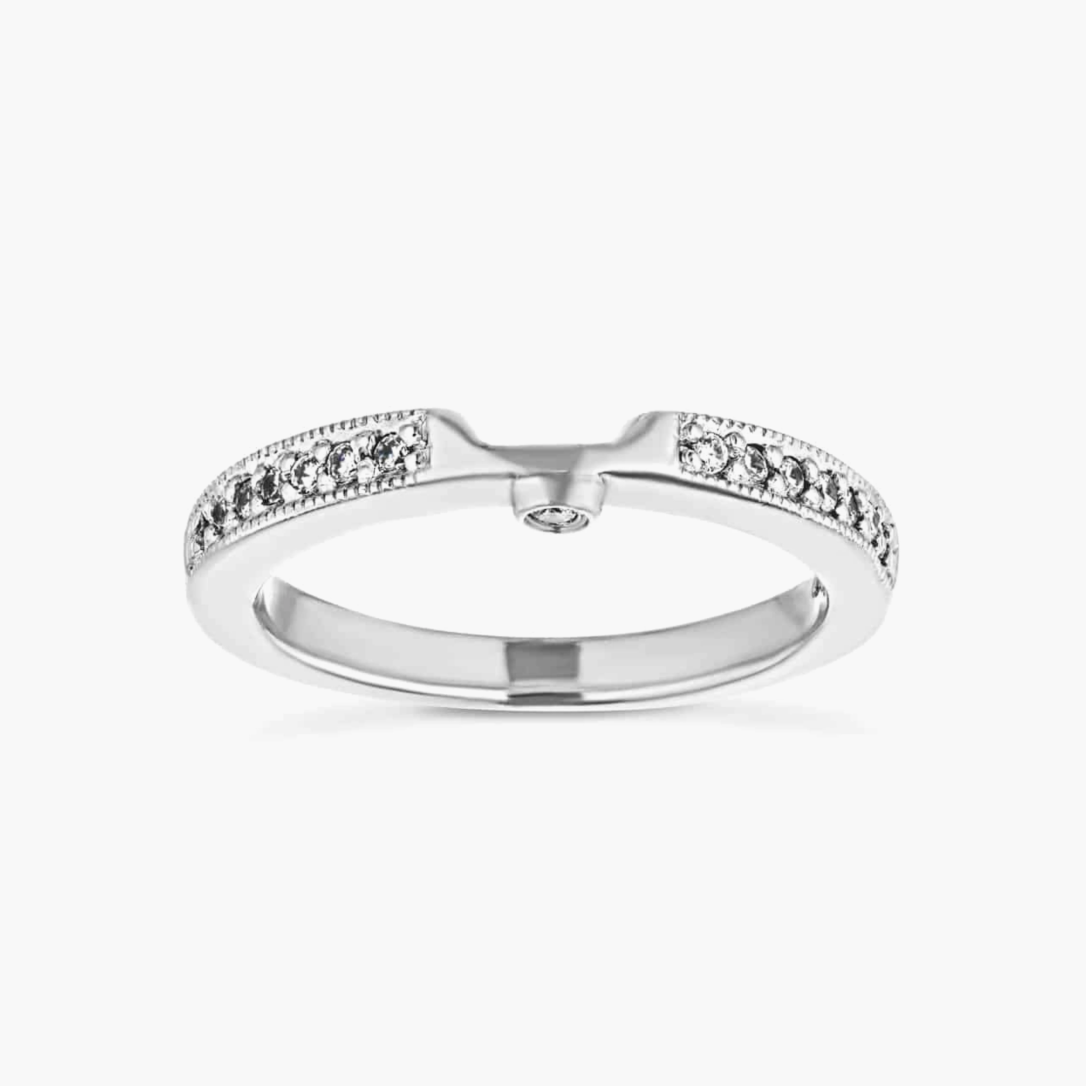 Tiffani 1/8 ctw Round Lab Grown Diamond Milgrain Curved Band