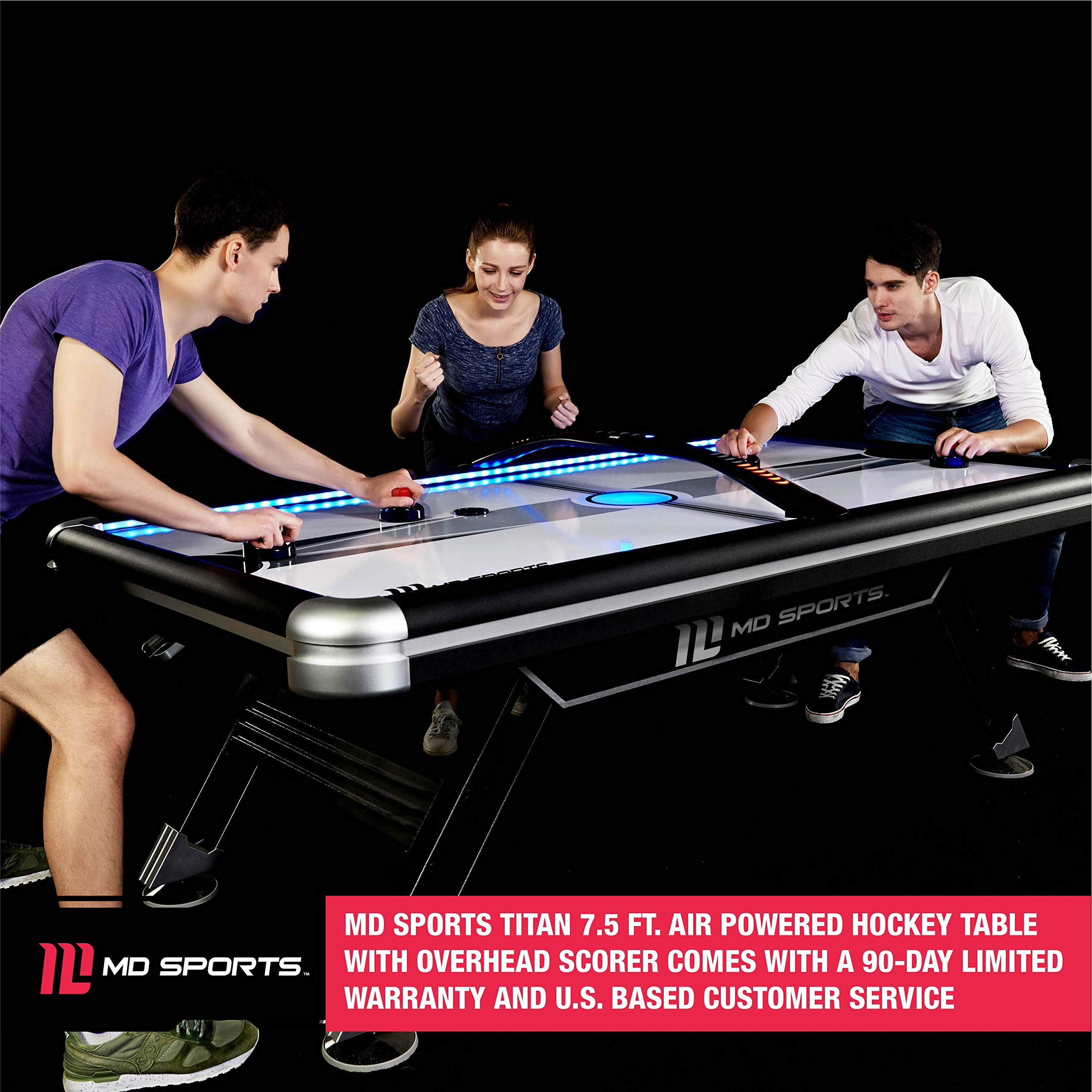 Titan 7.5 ft. Air Powered Hockey Table with Overhead Scorer