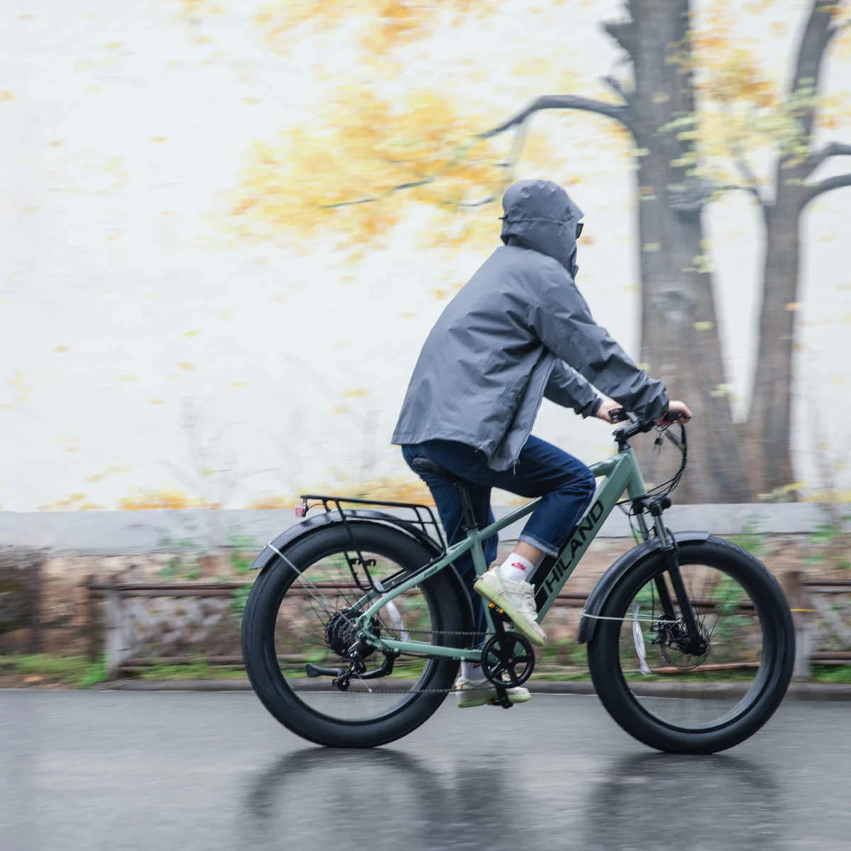 Hiland 26in Fat Tire Electric Mountain Bike, 750W, 48V